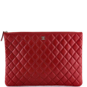Chanel O Case Clutch Quilted Lambskin #190809C81B